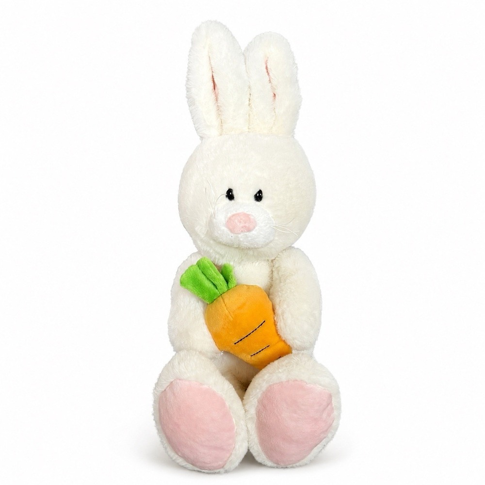 Ganz Rabbit Plush 14' White Bunny Stuffed Animal Soft Toy Holding Carrot